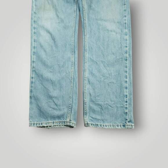 Levi's 505 Jeans Mens 32x29 Baggy Straight Leg Distressed Workwear Light Wash - Picture 6 of 8